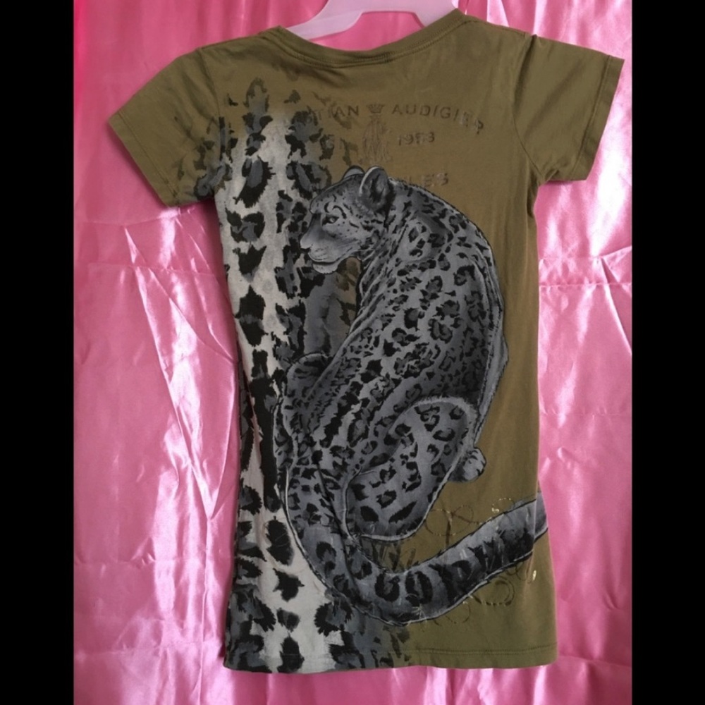👑 Christian Audigier shirt Leopard green 👚 - Picture 3 of 6